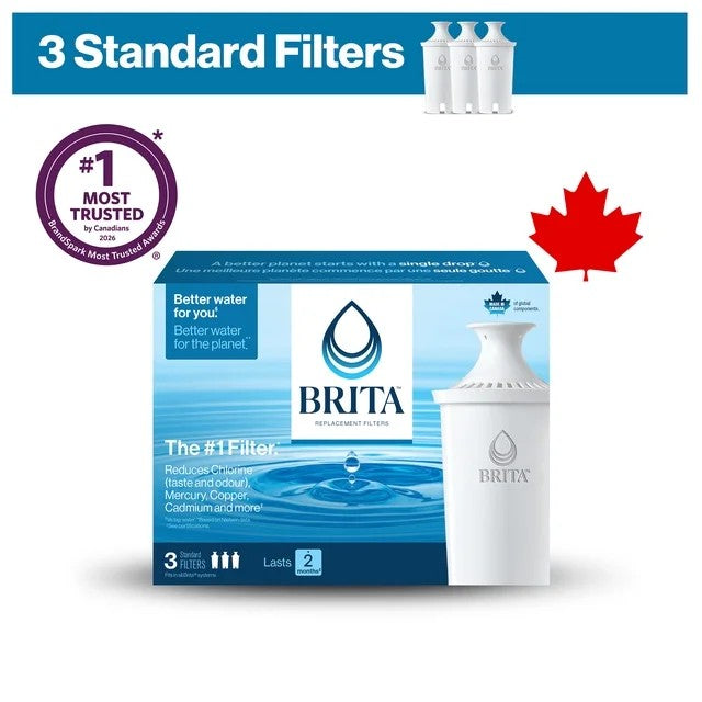 Brita Standard Replacement Water Filter, 3 Pack in 1 box