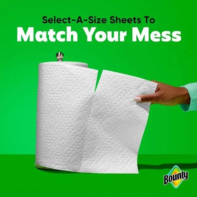Bounty Paper Towels 8 Double Rolls = 16 Regular Rolls
