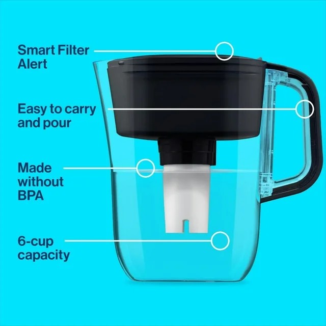 Brita® Small 6 Cup Denali Water Filter Pitcher with 1 Standard Filter, BPA Free