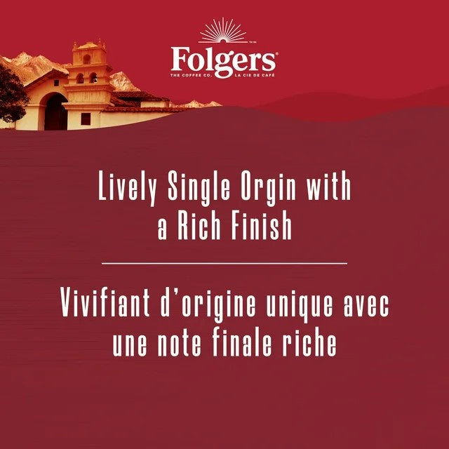 Folgers Lively Colombian Medium Roast K-Cup Coffee Pods, 30 Pods